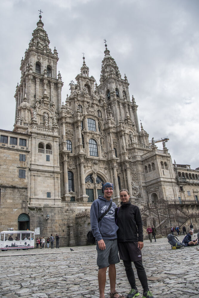 Pre katedrálou v Santiagu de Compostela. 