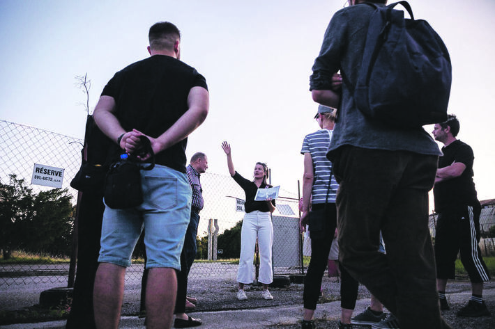 Kristína Hermanová počas komentovanej prehliadky.