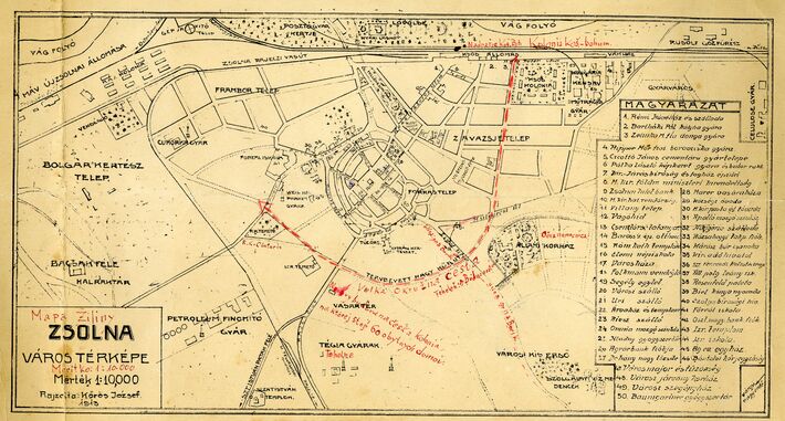 Žilina v roku 1913 - Koroš mapa