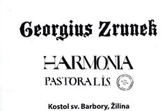 Georgius Zrunek - Harmonia Pastoralis