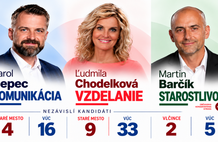 Ľudmila Chodelková, Martin Barčík a Karol Čepec kandidujú do mestského aj krajského zastupiteľstva