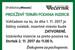 Predĺžený termín podania inzercie