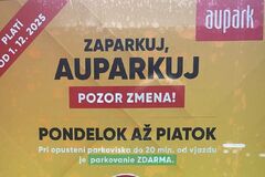 Novinky v parkovacej politike Auparku: Tieto zmeny nepotešia