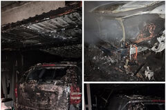 Nočný požiar auta v Žiline poškodil aj garáž