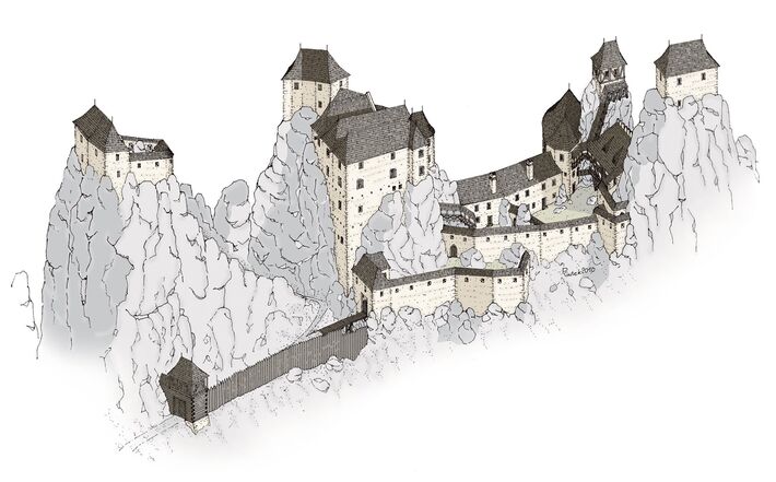 Hrad Súľov bol skalný hrad, nazývali ho aj orlie hniezdo. Dnes je takmer zaniknutý. Zdroj: www.hradsulov.sk