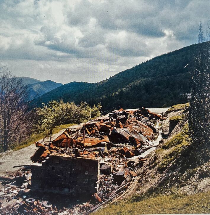 Zhorenisko po osudovom požiari.