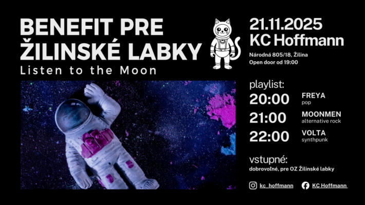 Najbližšie môžete vidieť FREYU koncertovať v piatok v KC Hoffmann a zároveň podporiť OZ Žilinské labky.