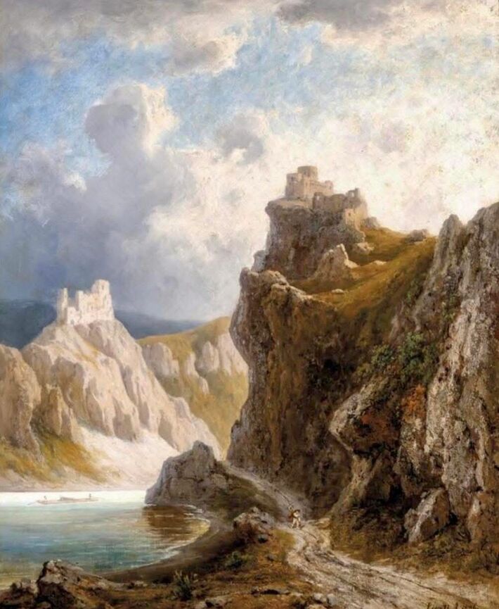 Hrad Strečno sa u nás radí medzi najmladšie hrady. V pozadí vidieť Starý hrad, ktorý je zas najstarší. Zdroj: FB Slovensko na historických fotografiách