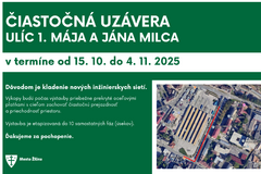 Čiastočné uzávierky ulíc 1. mája a J. Milca: Mesto kladie nové inžinierske siete