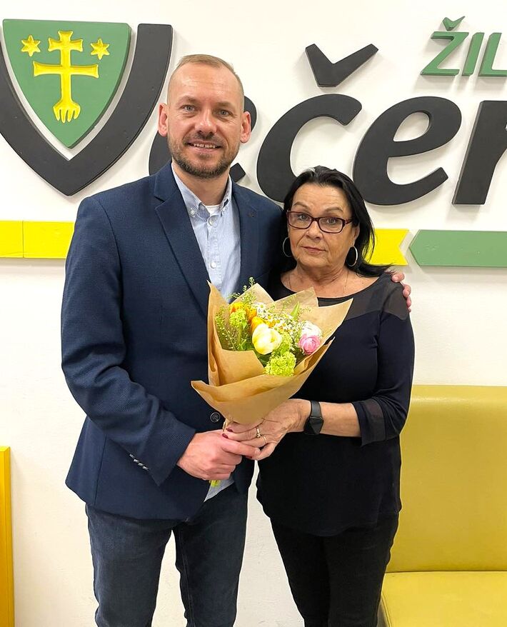 Legenda Žilinského večerníka - Ľudmila Lidka Palečková (vpravo) a šéfredaktor Juraj Vnuk.