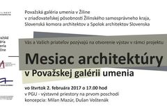 Vernisáž výstavy - Mesiac architektúry v Považskej galérii umenia v Žiline