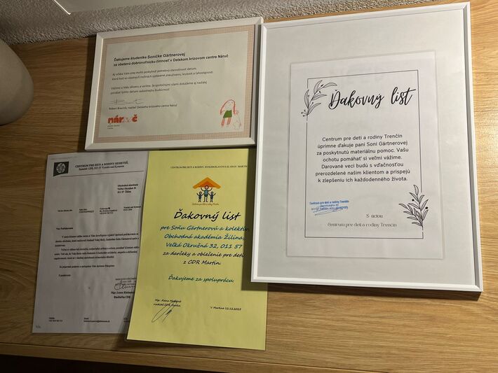 Sonine ďakovné listy